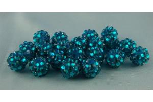 50 Shamballa Strassperlen  Beads 10mm lagune